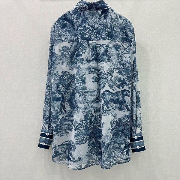 入手困難 ディオール Toile de Jouy 偽物 モチーフ ロングブラウス deg96561